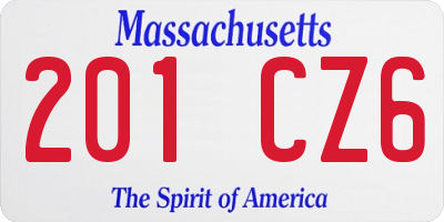 MA license plate 201CZ6