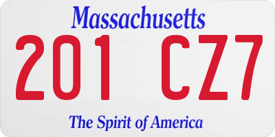 MA license plate 201CZ7