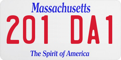 MA license plate 201DA1