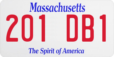 MA license plate 201DB1