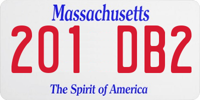 MA license plate 201DB2