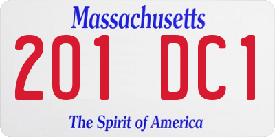MA license plate 201DC1
