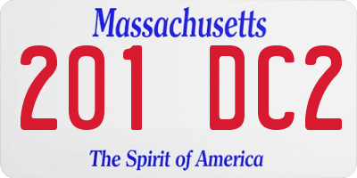 MA license plate 201DC2