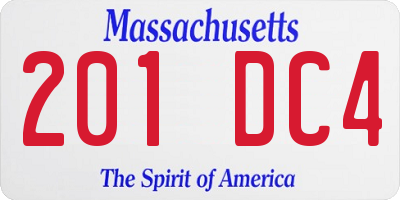 MA license plate 201DC4