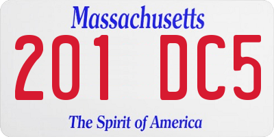 MA license plate 201DC5