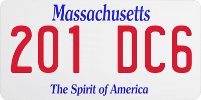 MA license plate 201DC6