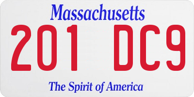 MA license plate 201DC9