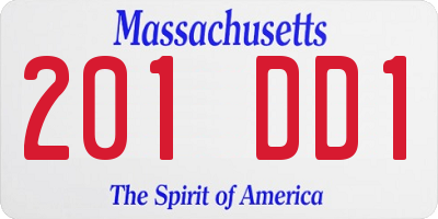 MA license plate 201DD1