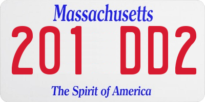 MA license plate 201DD2