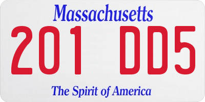 MA license plate 201DD5