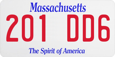 MA license plate 201DD6