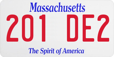 MA license plate 201DE2