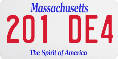 MA license plate 201DE4