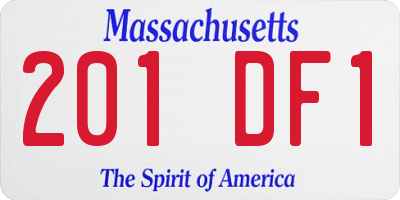 MA license plate 201DF1