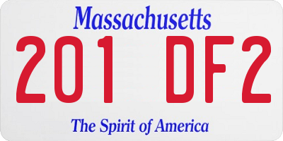 MA license plate 201DF2