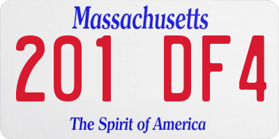 MA license plate 201DF4