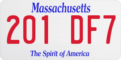 MA license plate 201DF7