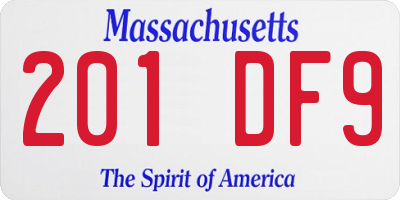 MA license plate 201DF9