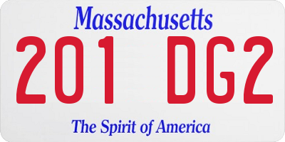 MA license plate 201DG2