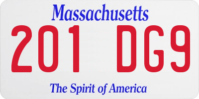 MA license plate 201DG9