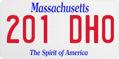 MA license plate 201DH0