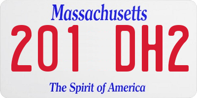 MA license plate 201DH2