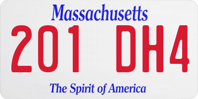 MA license plate 201DH4