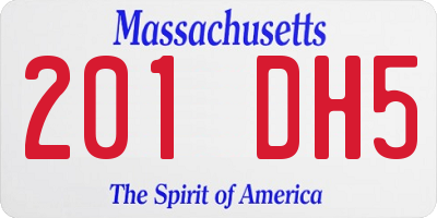 MA license plate 201DH5
