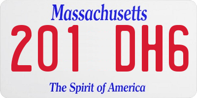 MA license plate 201DH6