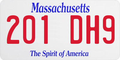 MA license plate 201DH9