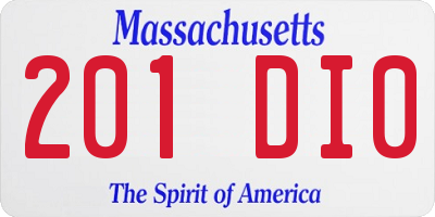 MA license plate 201DI0