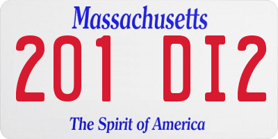 MA license plate 201DI2