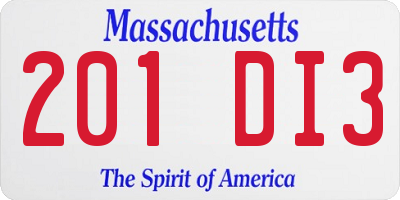MA license plate 201DI3