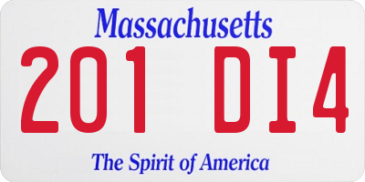 MA license plate 201DI4
