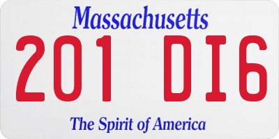 MA license plate 201DI6