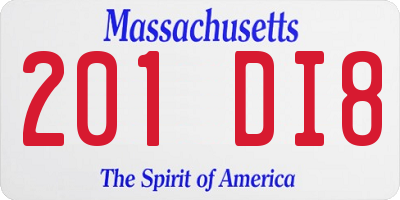 MA license plate 201DI8