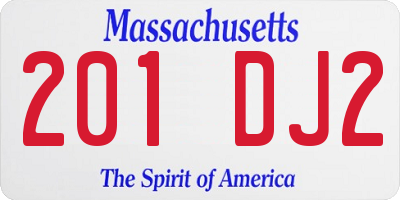 MA license plate 201DJ2