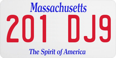 MA license plate 201DJ9