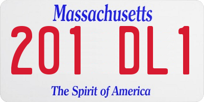 MA license plate 201DL1