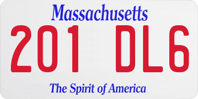 MA license plate 201DL6