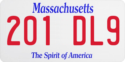 MA license plate 201DL9