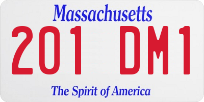 MA license plate 201DM1
