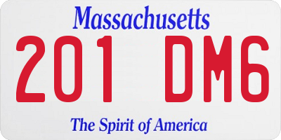 MA license plate 201DM6