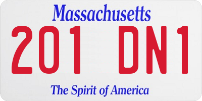 MA license plate 201DN1