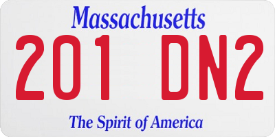 MA license plate 201DN2
