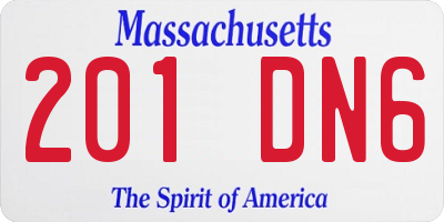 MA license plate 201DN6