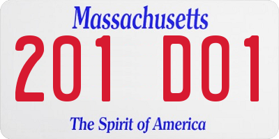 MA license plate 201DO1