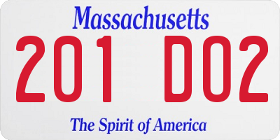 MA license plate 201DO2