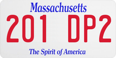 MA license plate 201DP2