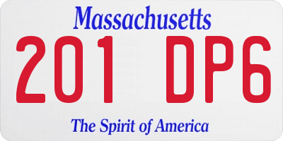 MA license plate 201DP6